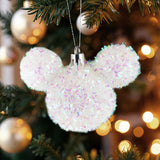 Esferas Tinsel de Mickey, 2 pzas, Color Blanco