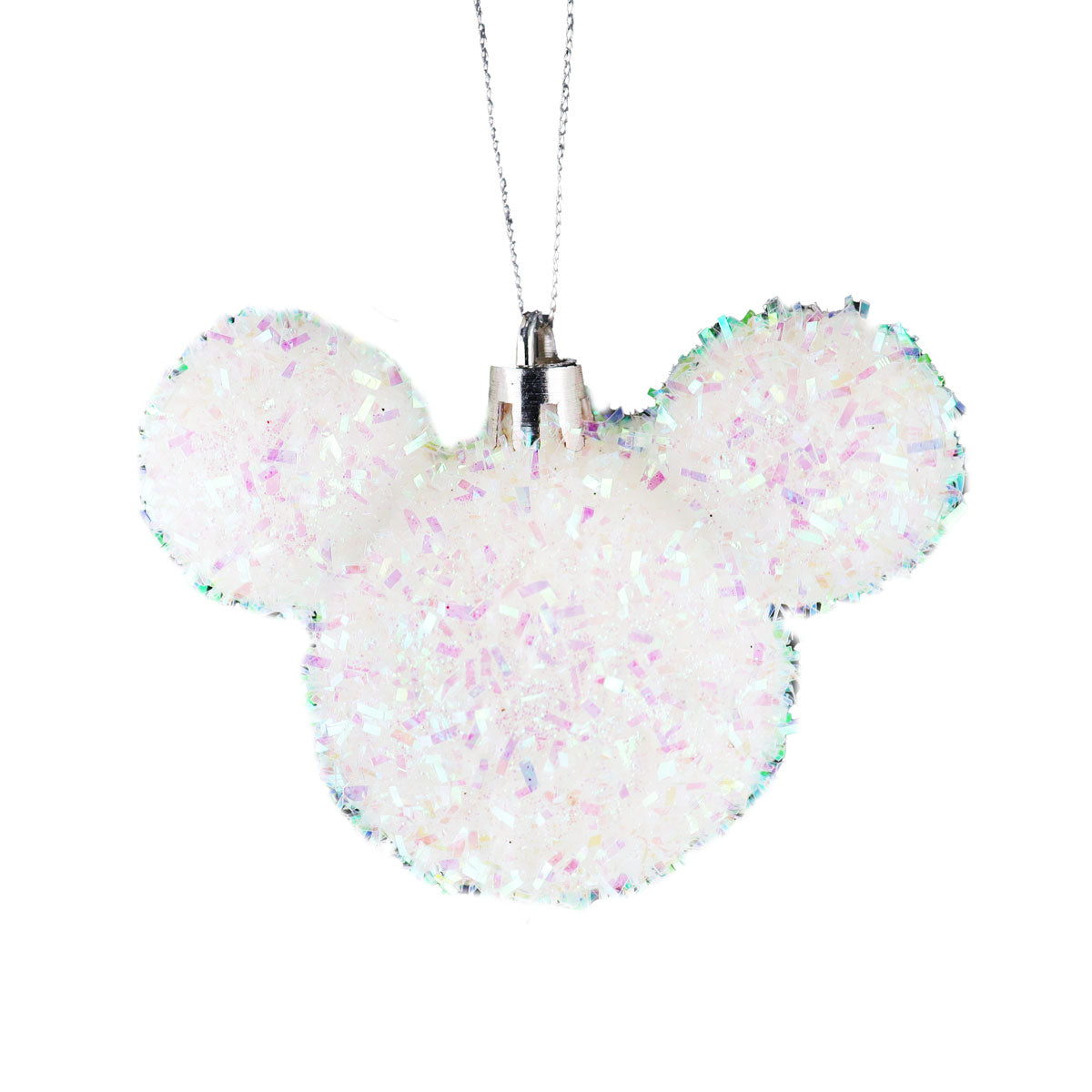 Esferas Tinsel de Mickey, 2 pzas, Color Blanco