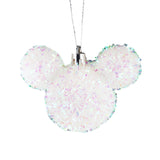 Esferas Tinsel de Mickey, 2 pzas, Color Blanco