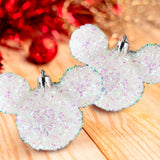 Esferas Tinsel de Mickey, 2 pzas, Color Blanco