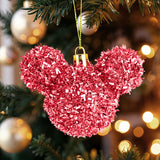 Esferas Tinsel de Mickey, 2 pzas, Color Fucsia