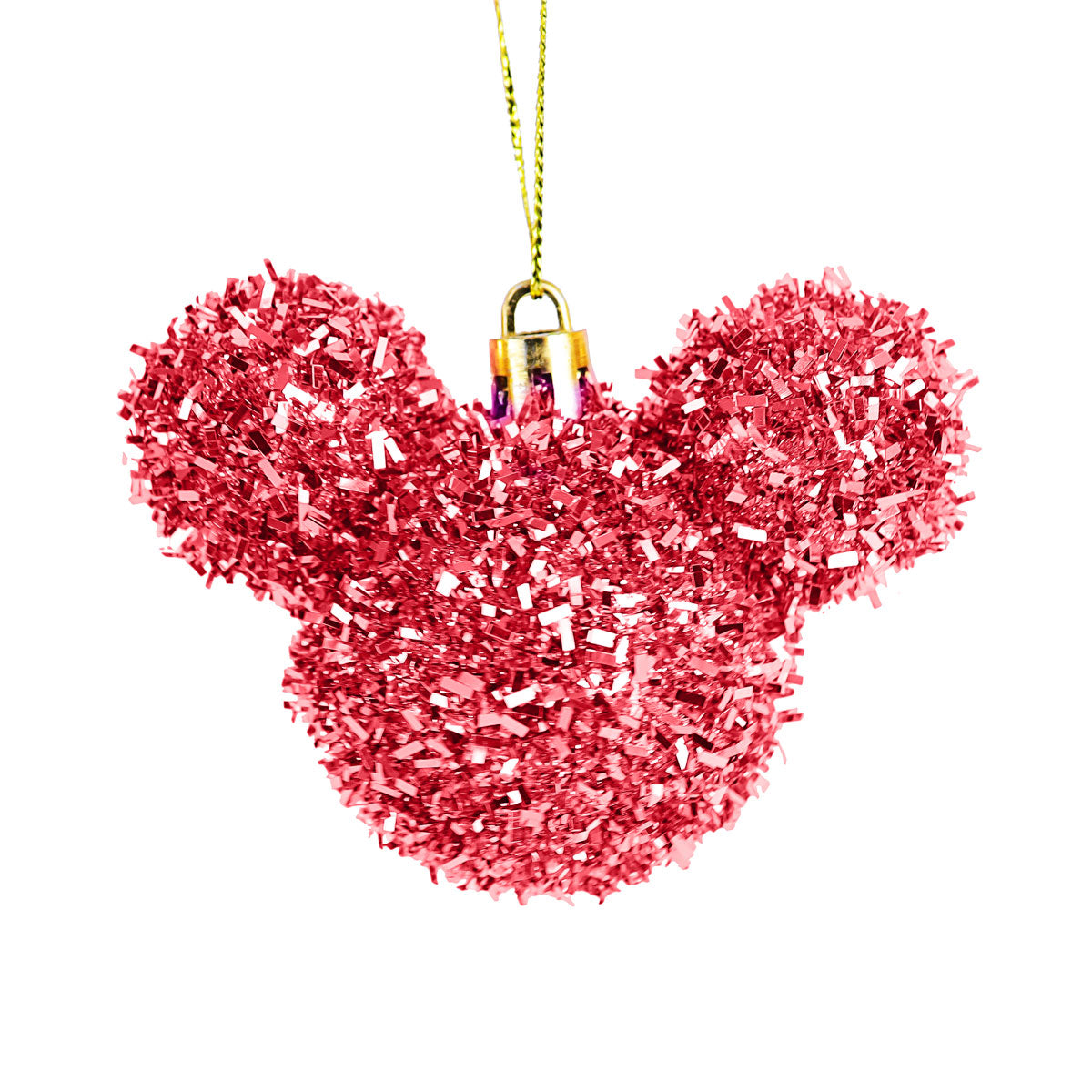 Esferas Tinsel de Mickey, 2 pzas, Color Fucsia
