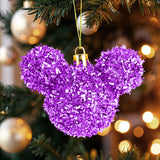 Esferas Tinsel de Mickey, 2 pzas, Color Morado