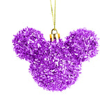 Esferas Tinsel de Mickey, 2 pzas, Color Morado