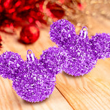 Esferas Tinsel de Mickey, 2 pzas, Color Morado