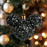 Esferas Tinsel de Mickey, 2 pzas, Color Negro