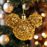 Esferas Tinsel de Mickey, 2 pzas, Color Dorado