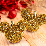 Esferas Tinsel de Mickey, 2 pzas, Color Dorado