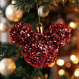 Esferas Tinsel de Mickey, 2 pzas, Color Rojo