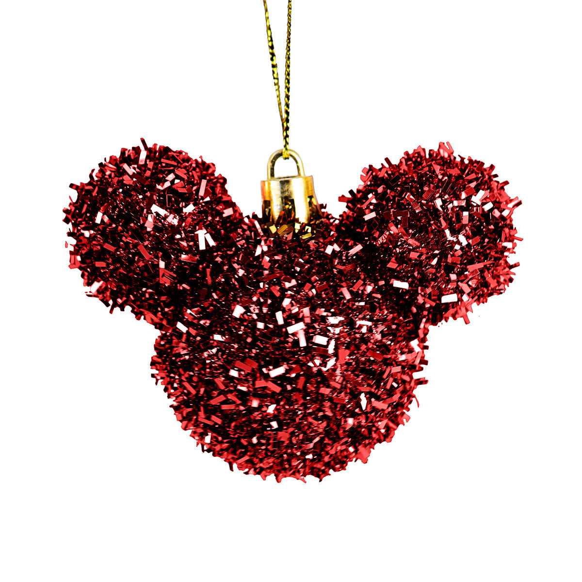 Esferas Tinsel de Mickey, 2 pzas, Color Rojo