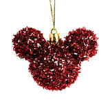 Esferas Tinsel de Mickey, 2 pzas, Color Rojo