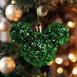 Esferas Tinsel de Mickey, 2 pzas, Color Verde