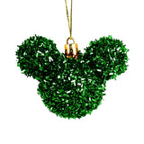 Esferas Tinsel de Mickey, 2 pzas, Color Verde