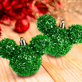 Esferas Tinsel de Mickey, 2 pzas, Color Verde
