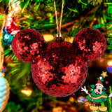 Esfera de Ojuelas Glitter, Mickey Mouse, Color Rojo