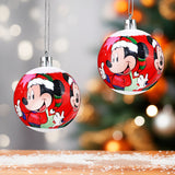 Esferas Navideñas color Rojo con Diseño de Mickey Mouse