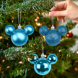 Set de 3 Esferas Navideñas color Azul en Forma de Mickey Mouse