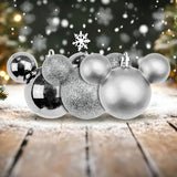 Set de 3 Esferas Navideñas color Plata en Forma de Mickey Mouse