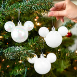 Set de 3 Esferas Navideñas color Blanco en Forma de Mickey Mouse