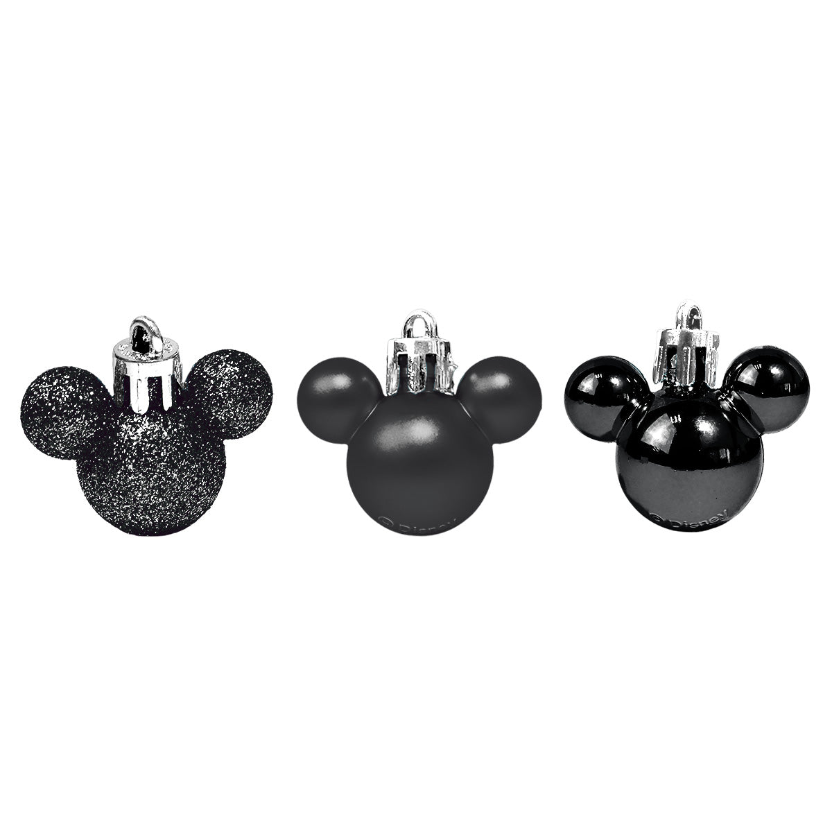 Set de 8 Esferas Navideñas color Negro en Forma de Mickey Mouse