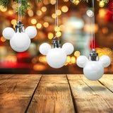 Set de 8 Esferas Navideñas color Blanco en Forma de Mickey Mouse