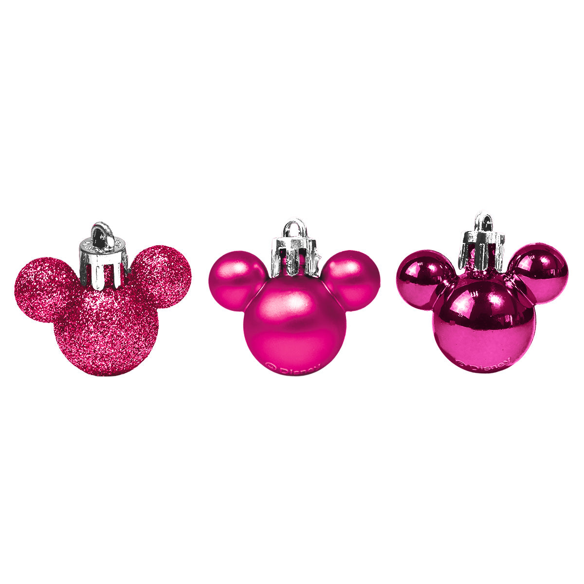 Set de 8 Esferas Navideñas color Fucsia en Forma de Mickey Mouse