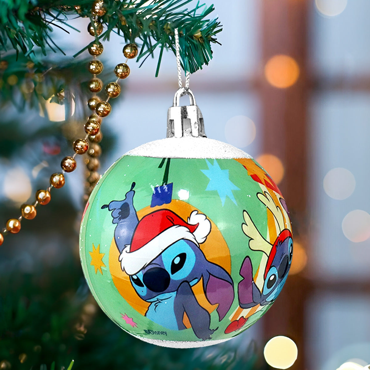 Esferas Navideñas con Diseño de Stitch