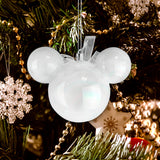 Esfera Navideña Brillante en Forma de Mickey Mouse color Blanco