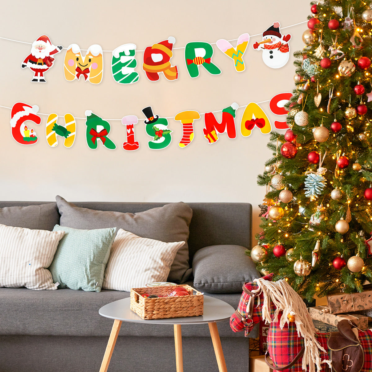 Banner Decorativo con Diseño Navideño "Merry Christmas"