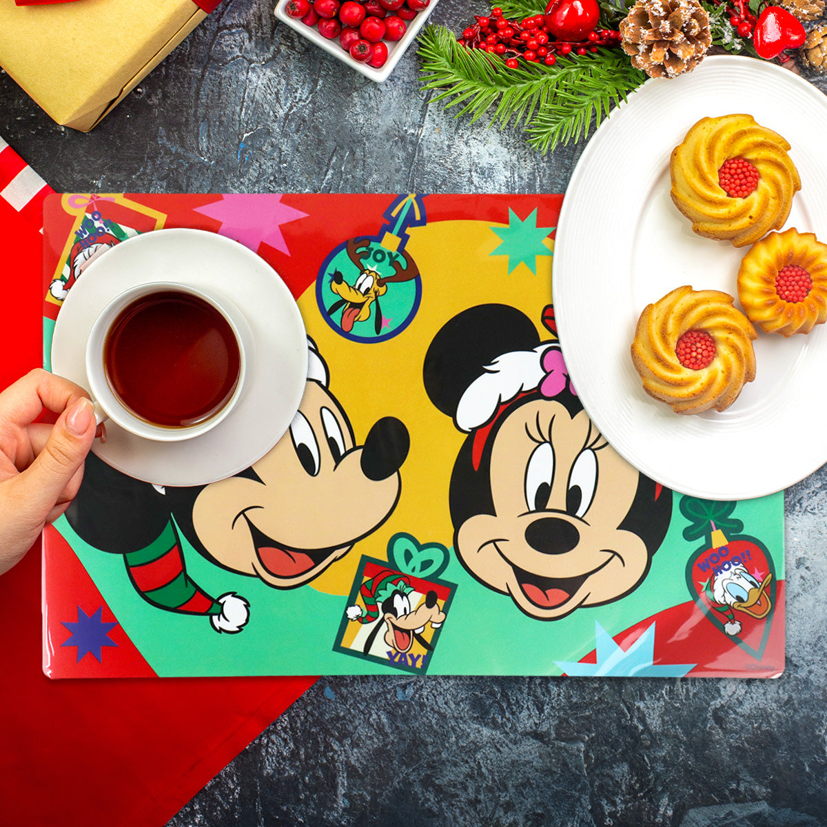 Mantel Individual de Mickey Mouse y Minnie Mouse, Disney