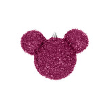 Esfera Navideña de Tinsel color Fucsia en Forma de Mickey Mouse