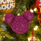 Esfera Navideña de Tinsel color Fucsia en Forma de Mickey Mouse