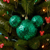 Esfera Navideña Brillante, Mickey, Color Verde