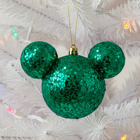 Esfera Navideña Brillante, Mickey, Color Verde