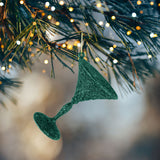Ornamento en Forma de Copa de Navidad con Diamantina color Verde