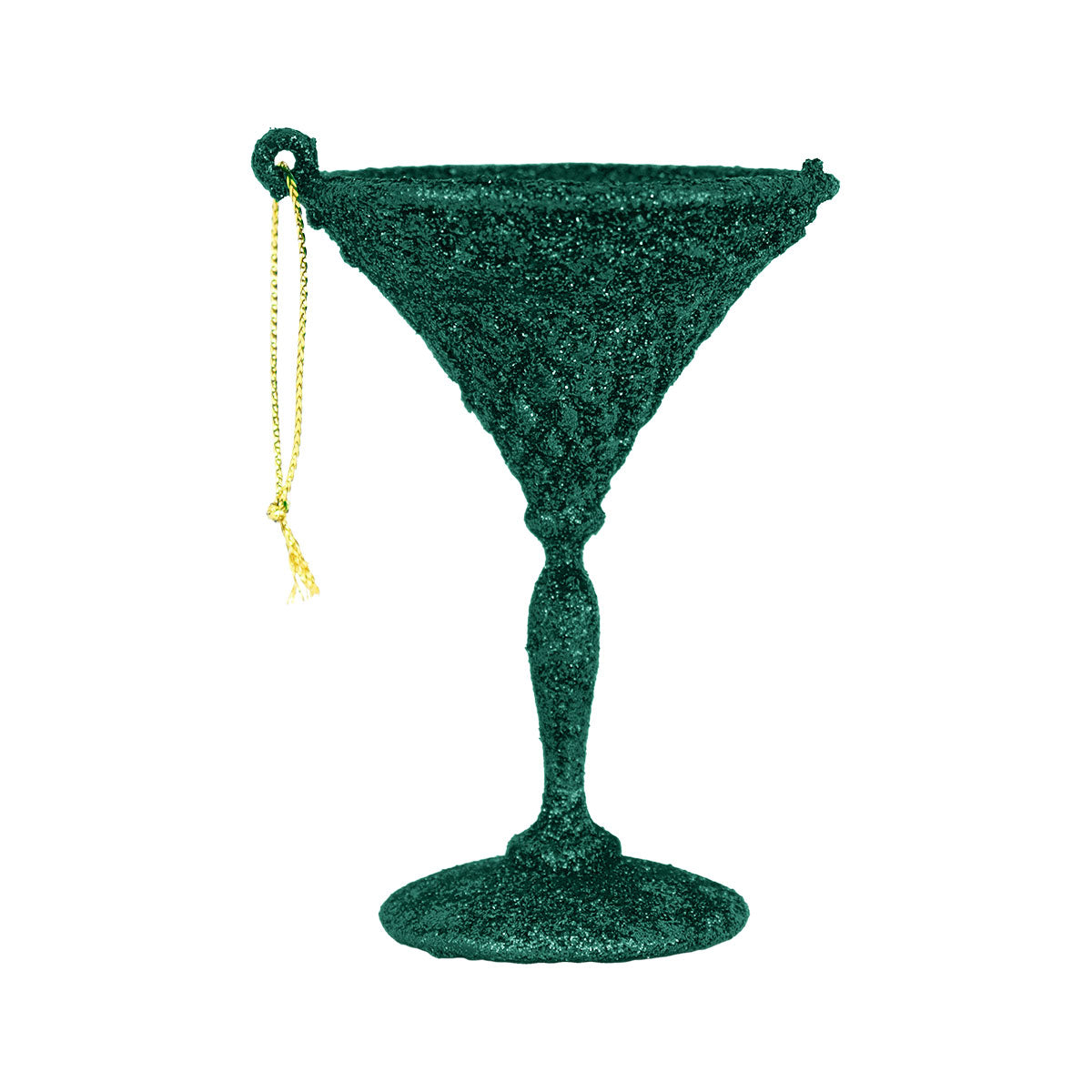 Ornamento en Forma de Copa de Navidad con Diamantina color Verde