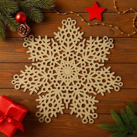 Mantel Individual en Forma de Copo de Nieve color Oro