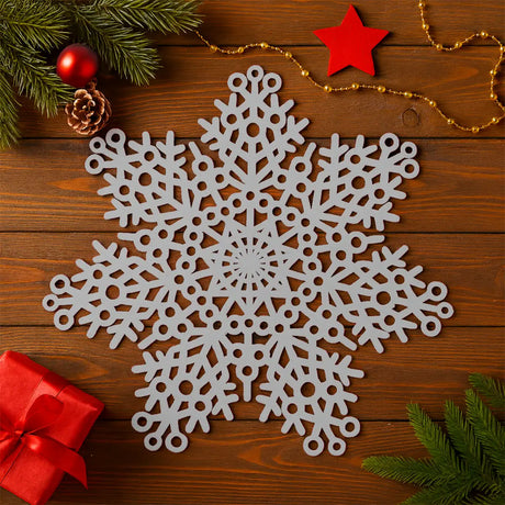 Mantel Individual en Forma de Copo de Nieve color Plata