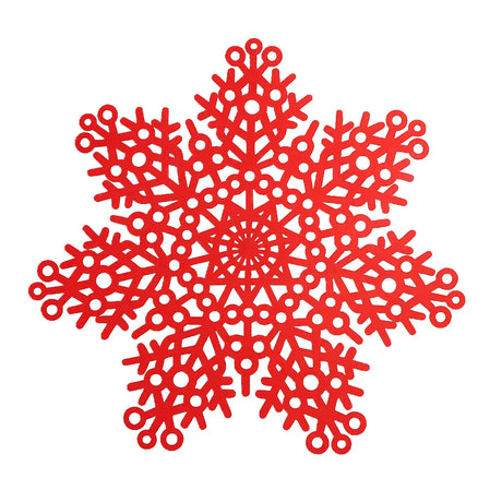 Mantel Individual en Forma de Copo de Nieve color Rojo
