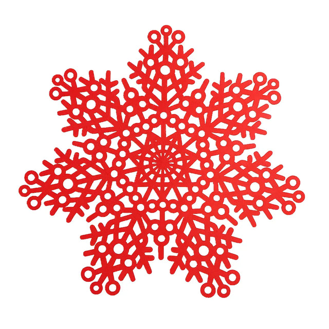 Mantel Individual en Forma de Copo de Nieve color Rojo