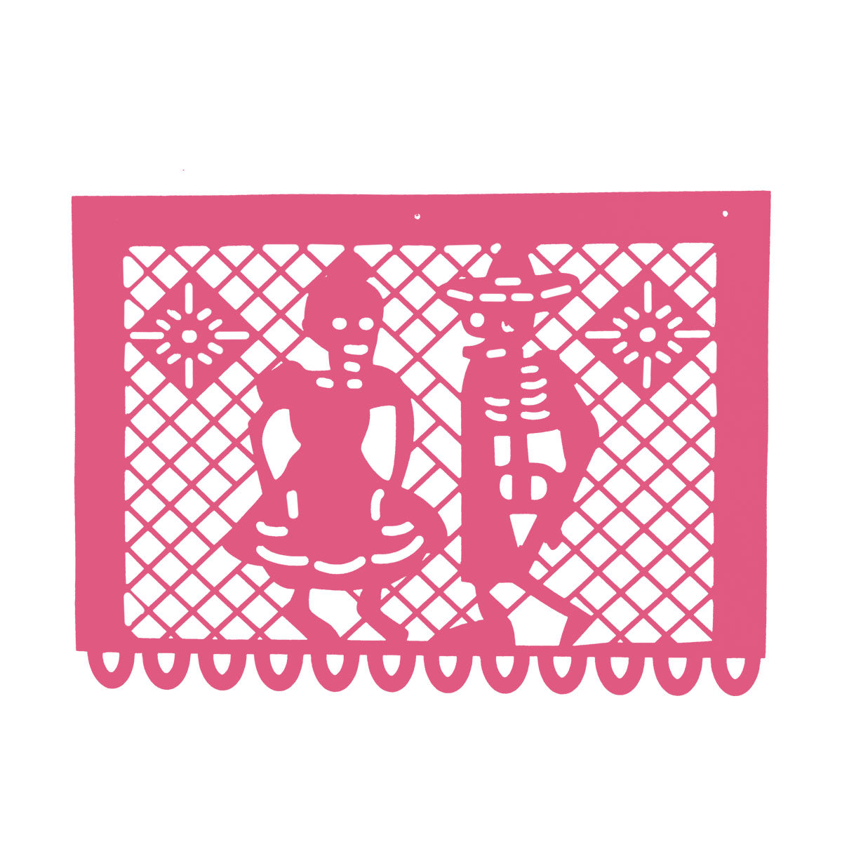 Papel Picado Festivo con Diseño de Día de Muertos