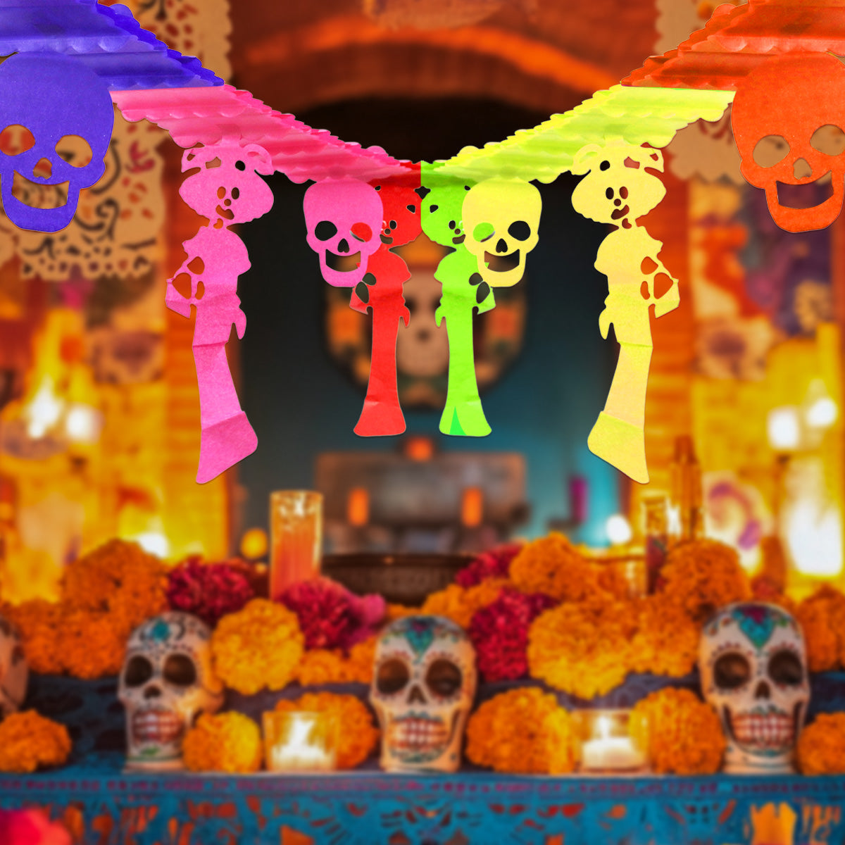 Guirnalda de Papel Picado con Diseño de Catrina