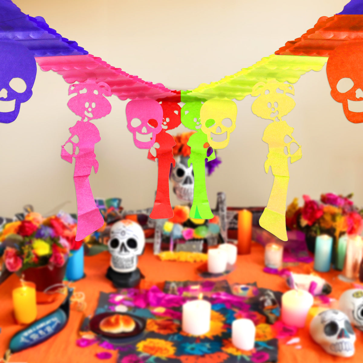 Guirnalda de Papel Picado con Diseño de Catrina