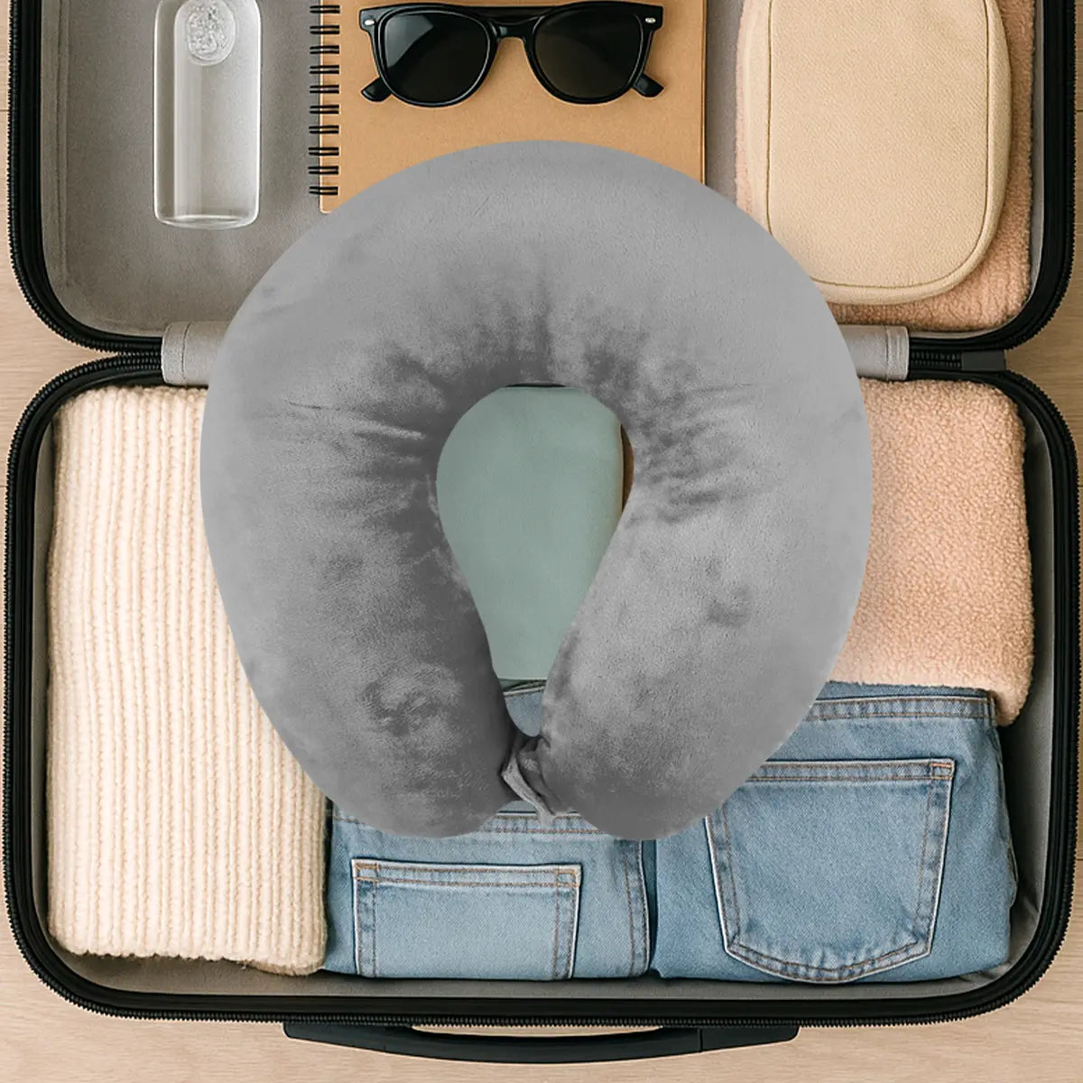 Almohada de Viaje Ergonómica, Gris