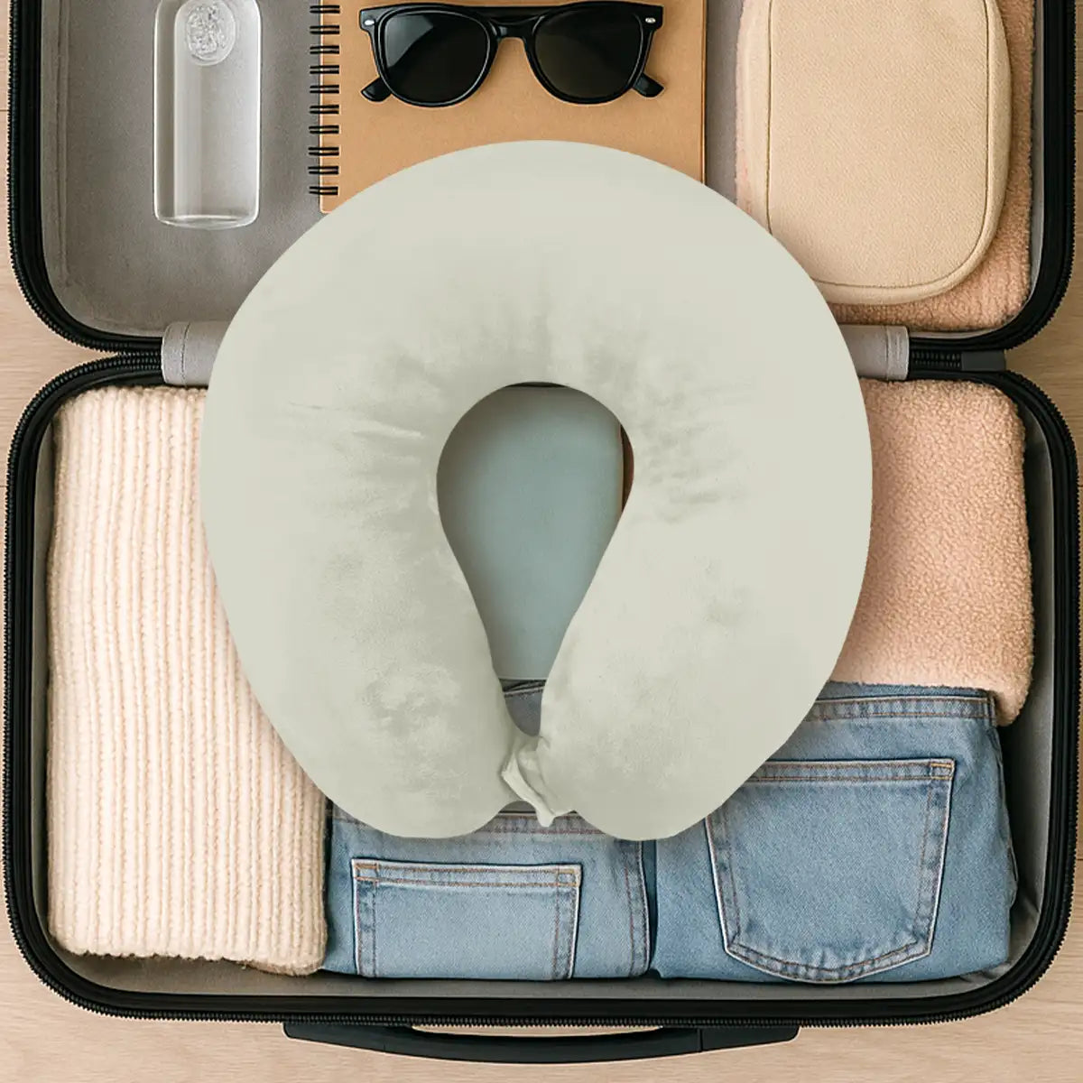 Almohada de Viaje Ergonómica, Color Verde Menta