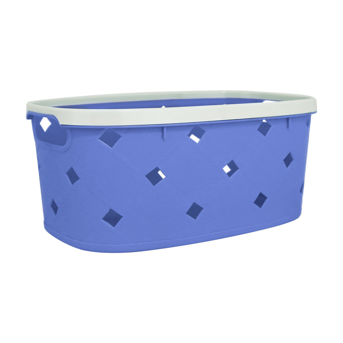 Cesta de Plástico Calada con Asas, Color Lila