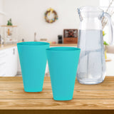 Set de 2 Vasos de Plástico, Color Aqua