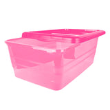 Caja de Plástico con Tapa, Color Rosa