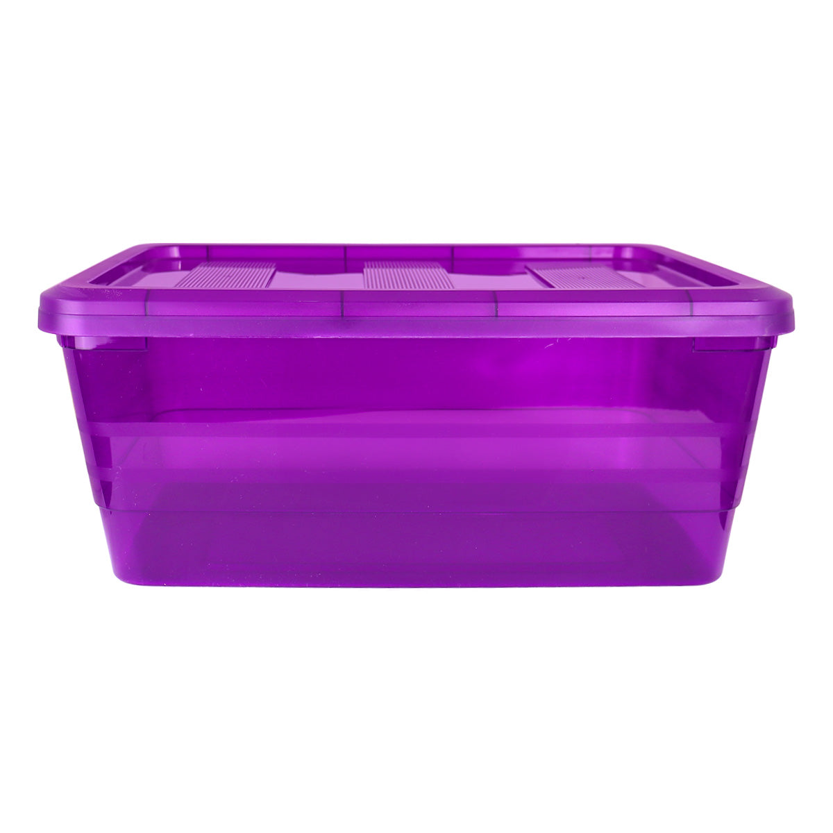 Caja de Plástico con Tapa, Color Morado