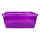 Caja de Plástico con Tapa, Color Morado